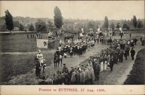 Ak Zutphen Gelderland, Fest, Festzug, 1908