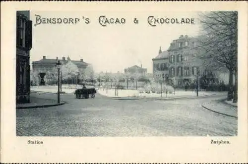 Ak Zutphen Gelderland, Bahnhof, Bendorp's Cacao & Chocolate