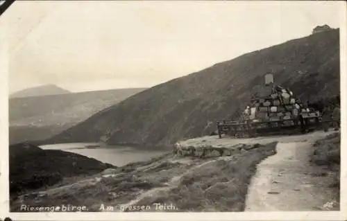 Foto Ak Karpacz Krummhübel Riesengebirge Schlesien, Wielki Staw, Großer Teich