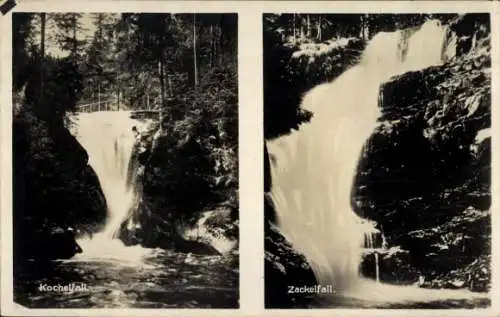 Ak Szklarska Poręba Schreiberhau Riesengebirge Schlesien, Zackelklamm, Zackelfall, Kochelfall