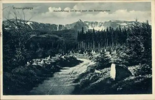 Ak Śnieżne Kotły Schneegruben Petersdorf Riesengebirge Schlesien, Kochelfallweg, Schneegruben