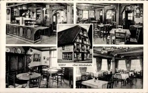 Ak Soest in Westfalen, Gasthaus Der Mönchshof, Außenansicht, Innenräume