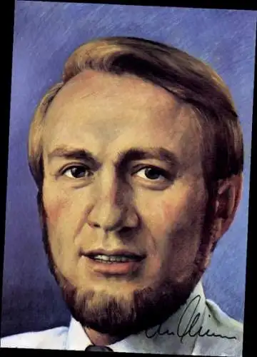 Künstler Ak Duwe, Harald, Politiker Klaus Matthiesen, Portrait, Autogramm