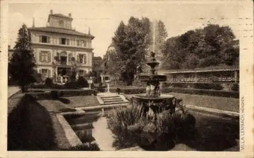 Ak München, Villa Lenbach, Fontaine