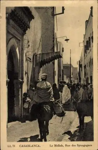 Ak Casablanca, Marokko, Le Mellah, Rue des Synagogues