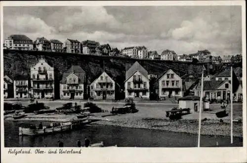 Ak Helgoland, Oberland und Unterland, Strand