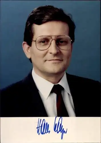 Foto Hans Kasper, Minister Saarland,  Autogramm