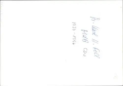 Ak Politiker Karl H. Fell, Portrait, Autogramm