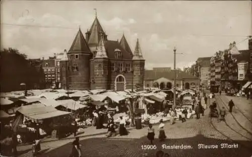 Ak Amsterdam Nordholland Niederlande, Markt