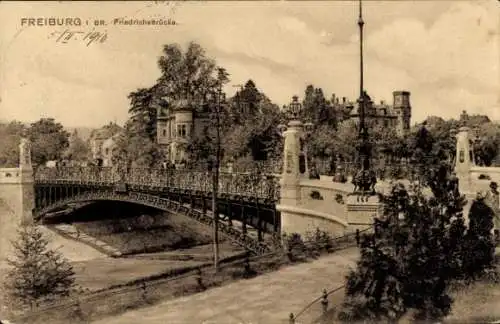 Ak Freiburg im Breisgau, Friedrichsbrücke