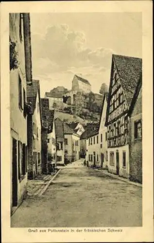 Ak Pottenstein in Oberfranken, Straßenpartie
