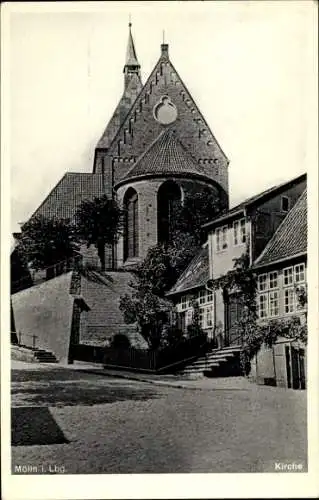 Ak Mölln im Herzogtum Lauenburg, Teilansicht, Kirche