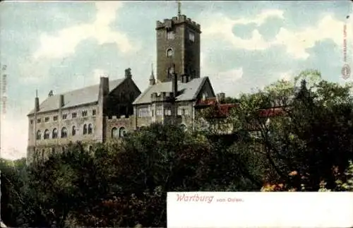 Ak Lutherstadt Eisenach in Thüringen, Wartburg, Blick von Osten