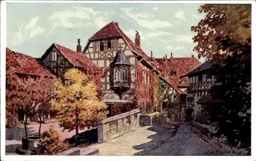 Künstler Ak Kulas, J. v., Lutherstadt Eisenach in Thüringen, Wartburg, Vorhof, Torfahrt