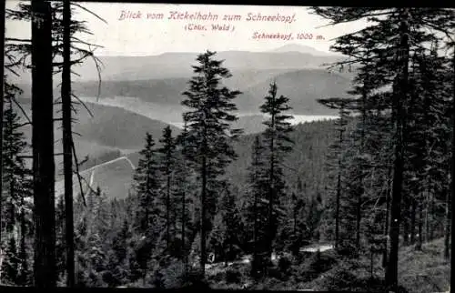 Ak Gehlberg Suhl in Thüringen, Schneekopf, Blick vom Kickelhahn