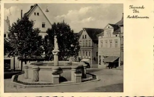 Ak Pößneck in Thüringen, Marktbrunnen