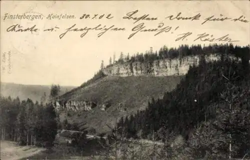 Ak Finsterbergen Friedrichroda im Thüringer Wald, Hainfelsen