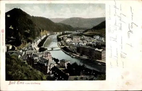 Ak Bad Ems an der Lahn, Blick vom Kurberg