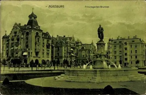 Ak Augsburg in Schwaben, Prinzregenten-Brunnen