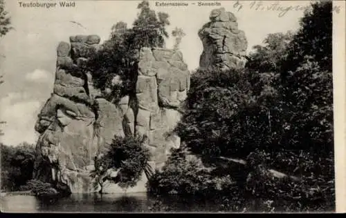 Ak Horn Bad Meinberg im Teutoburger Wald Westfalen, Externsteine, Seeseite