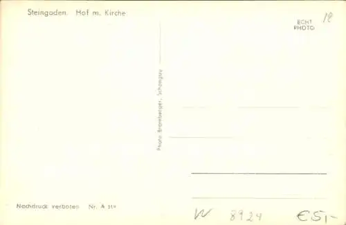 Ak Steingaden in Oberbayern, Hof, Kirche