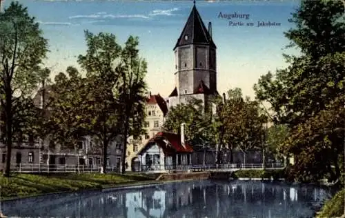 Ak Augsburg in Schwaben, Jakobstor, Turm