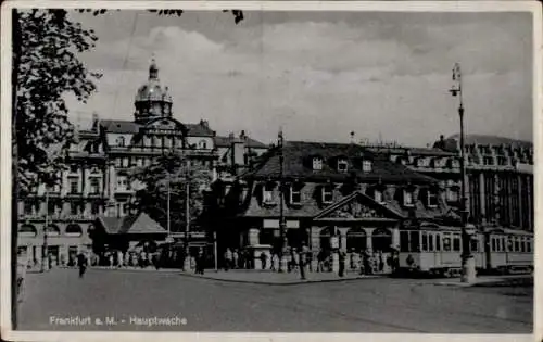 Ak Frankfurt am Main, Hauptwache, Straßenbahn