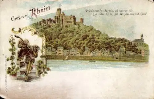 Ak Stolzenfels Koblenz am Rhein, Schloss, Teilansicht