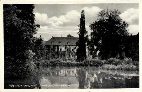 Ak Wächtersbach in Hessen, Schlossweiher, Teilansicht