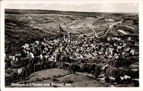 Ak Röttingen an der Tauber Unterfranken, Fliegeraufnahme, Panorama