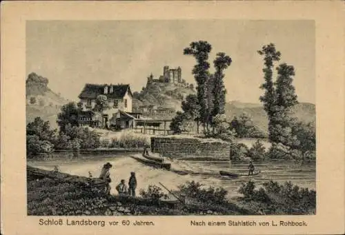 Ak Landsberg am Lech Oberbayern, Schloss vor 60 Jahren