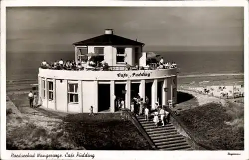 Ak Nordseebad Wangerooge in Ostfriesland, Café Pudding am Strand