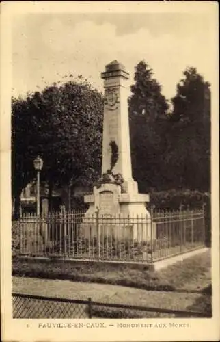 Ak Fauville en Caux Seine Maritime, Kriegerdenkmal