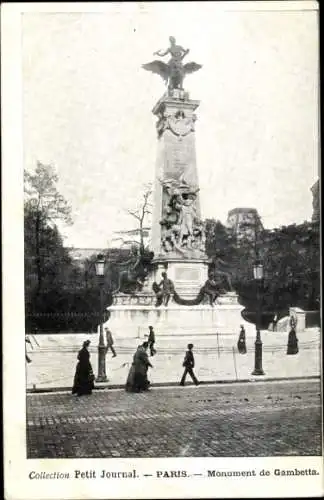 Ak Paris I Louvre, Gambetta Denkmal