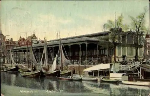 Ak Rotterdam Südholland Niederlande, Vischmarkt