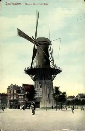 Ak Rotterdam Südholland, Molen Oostvestplein, Blick auf eine Windmühle