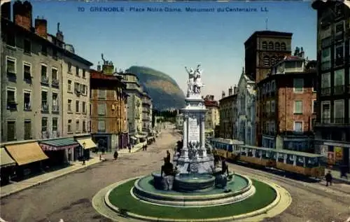 Ak Grenoble-Isère, Place Notre Dame, Hundertjahrfeier