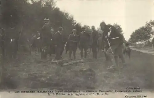 Ak Rambouillet Yvelines, Der König von Italien, Präsident der Republik, Tischbildung