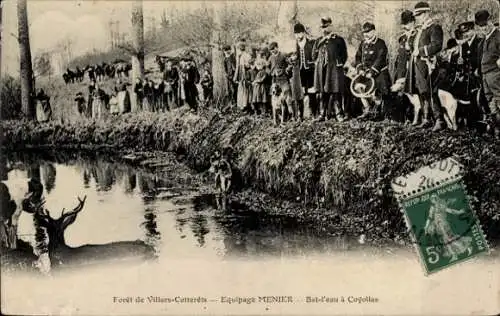 Ak Villers-Cotterêts Aisne, Menier-Crew, Jagd