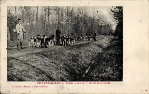 Ak Fontenailles Seine et Marne, Jagd, Jagdhunde