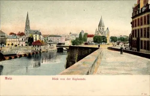 Ak Metz Moselle, Blick von der Esplanade