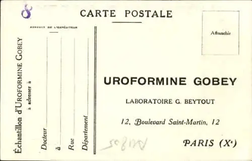 Ak Paris X, Uroformine Gobey, Laboratoire G. Beytout