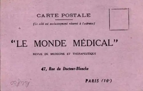 Ak Paris XVI, Le Monde Medical, Revue de Medecine et Therapeutique