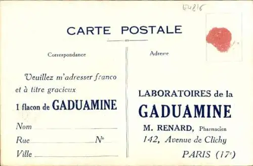 Ak Paris XVII, Laboratoires de la Gaduamine, M. Renard