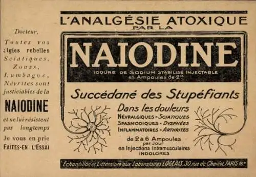 Ak Paris XVI, Laboratoires J. Logeaus, Naiodine