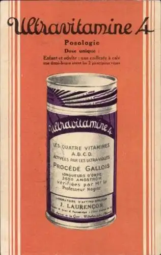 Ak Posologie, l'Ultravitamine 4, J. Laurencon, Villefranche sur Saone