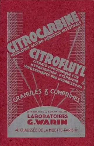 Ak Paris XVI, Citrocarbine, Laboratoires G. Warin