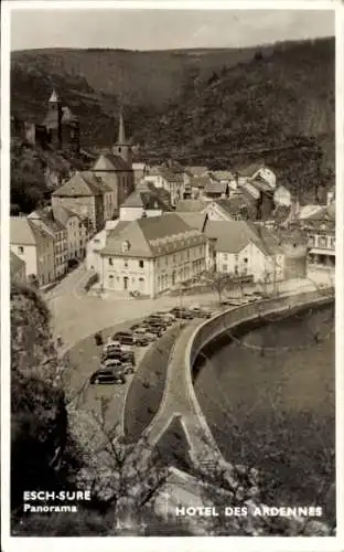 Ak Esch an der Sauer Luxemburg, Blick auf den Ort, Hotel