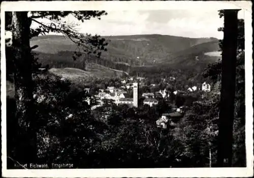 Ak Dubí Eichwald Region Aussig, Durchblick zum Ort