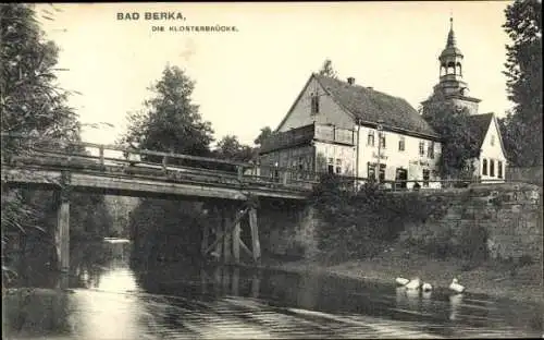 Ak Bad Berka im Weimarer Land Thüringen, Klosterbrücke